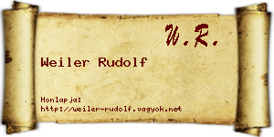 Weiler Rudolf névjegykártya